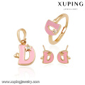 64016-haute couture bijoux de costume or 18k dribble bijoux set alphabet D